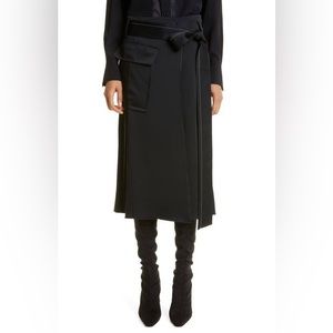Victoria Beckham Black Satin Trench Skirt NWT